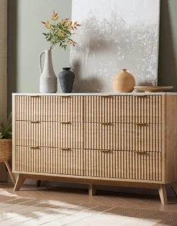 Fluted 6 Drawers Dresser, 54