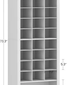 XMSJ-11-Tier Shoe Storage Cabinet, Free Standing Closet Organizers and Storage with 31 Open Cubbie